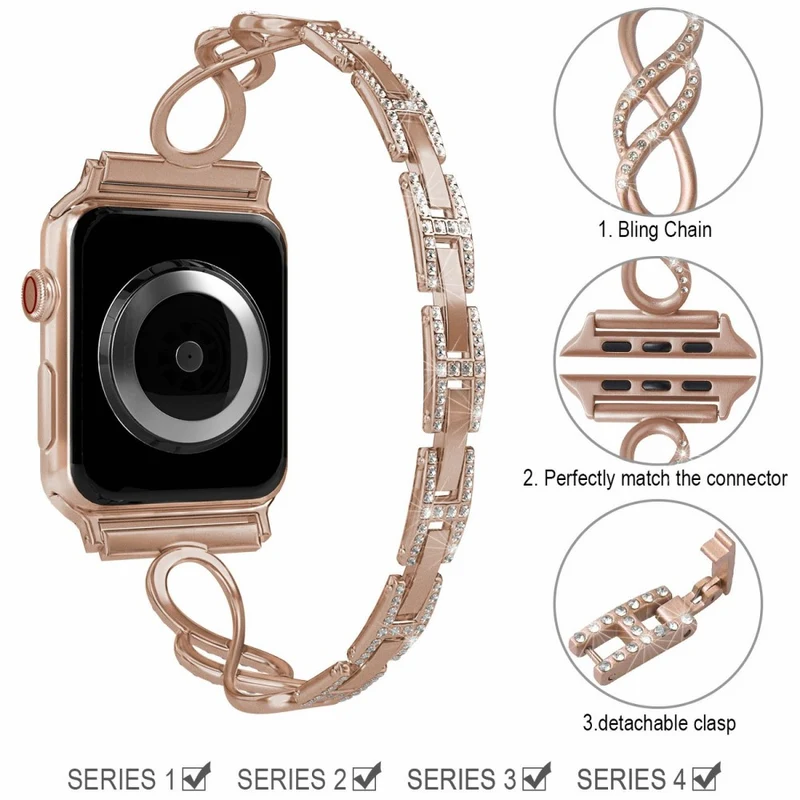 Auffallend süß Universell Apple Metall und Strass armband