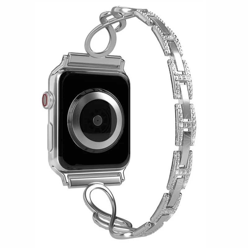 Auffallend süß Universell Apple Metall und Strass armband