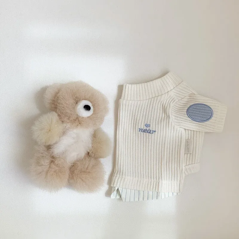 Rippstrick Baumwolle Mock-Neck Baby Pullover mit El Patch