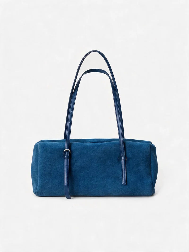 Lange-Träger Wildleder Box Tote Tasche