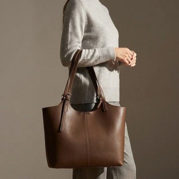 Strukturierte genarbte Leder Schultertasche