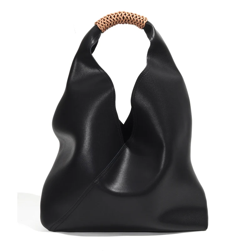 Asymmetrische lässige Hobo-Tasche mit geflochtenem oberen Griff