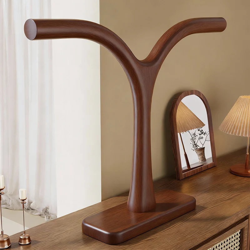 Holz T-Bar Schmuckorganisator Ständer für Halsketten- und Armbanddisplay