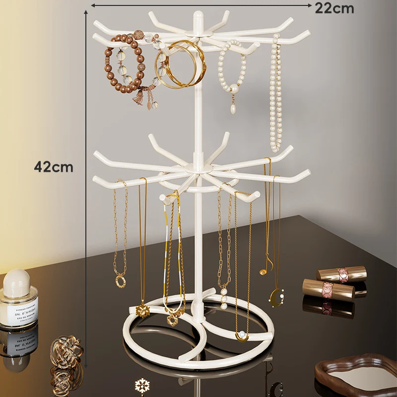 Gestufter Rotierender Schmuckorganisator Baumständer mit Multi-Arm-Haken und Ringablage