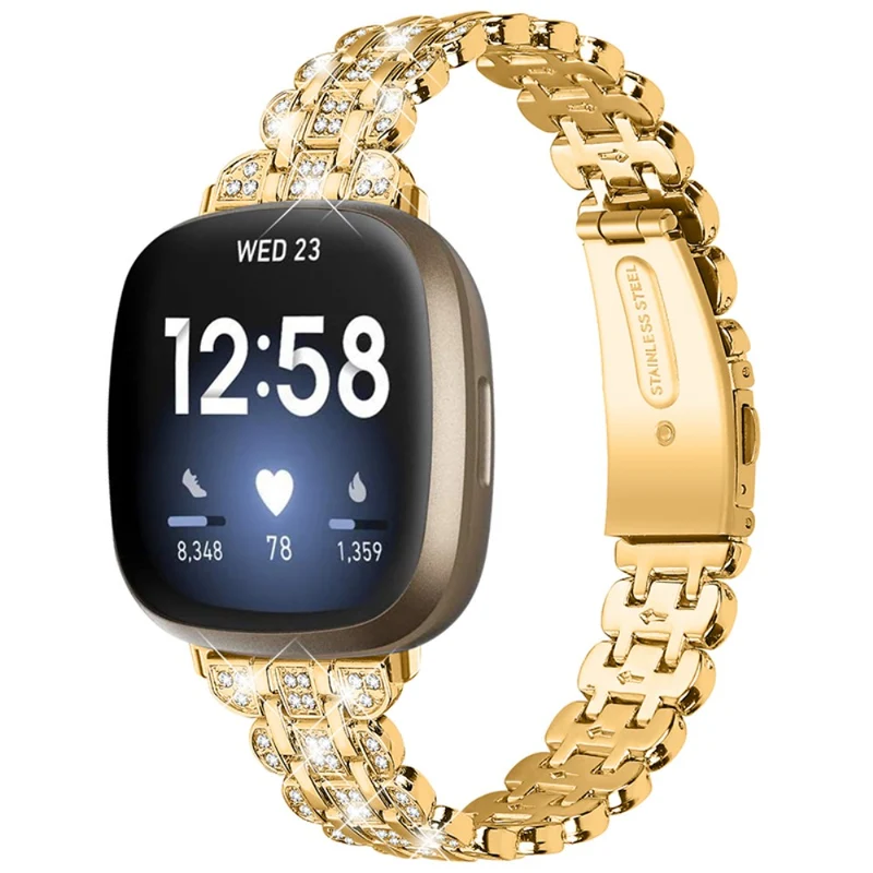 Sehr cool Fitbit Versa 3 Metall und Strass armband