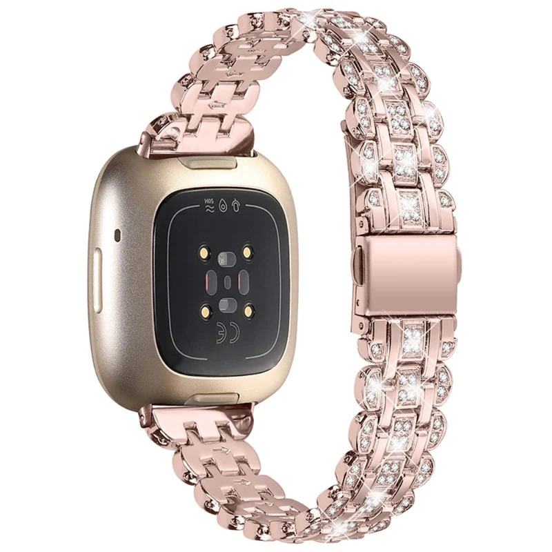 Sehr cool Fitbit Versa 3 Metall und Strass armband
