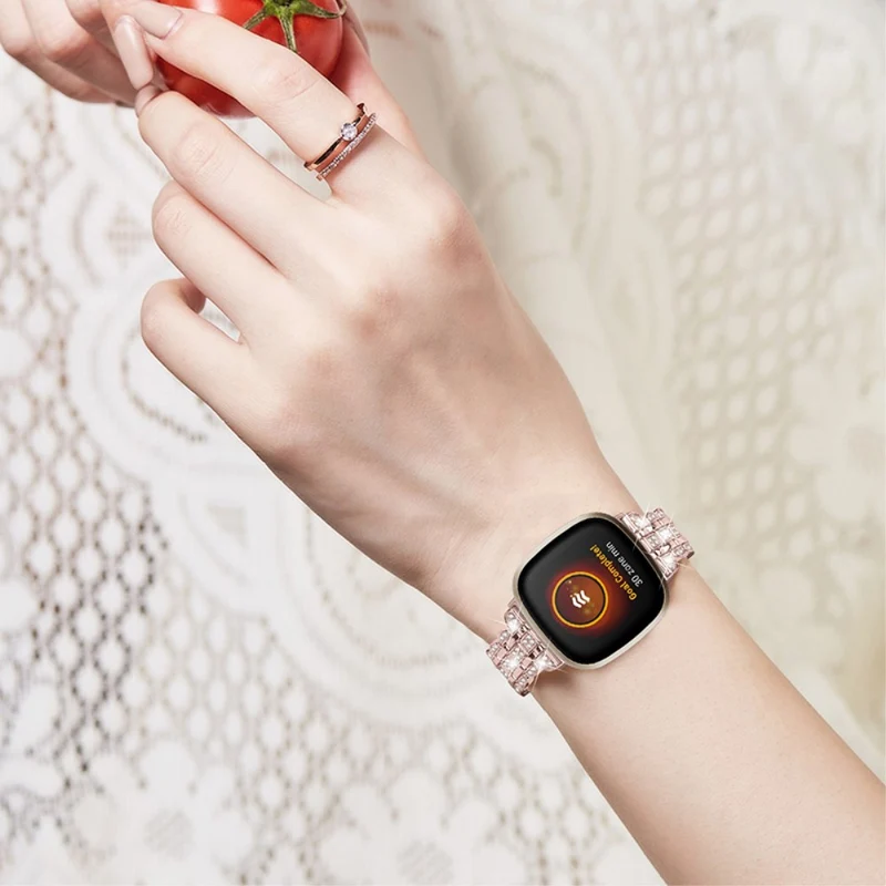 Sehr cool Fitbit Versa 3 Metall und Strass armband