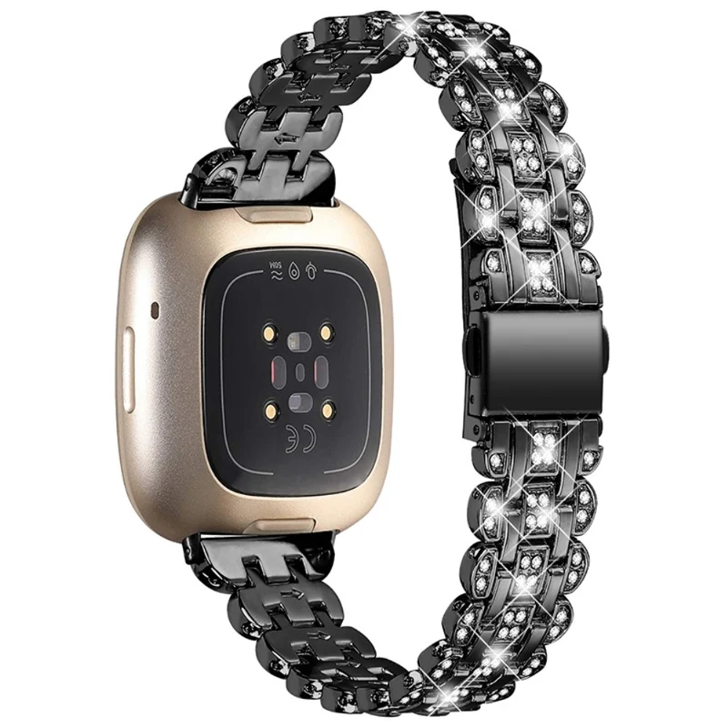 Sehr cool Fitbit Versa 3 Metall und Strass armband