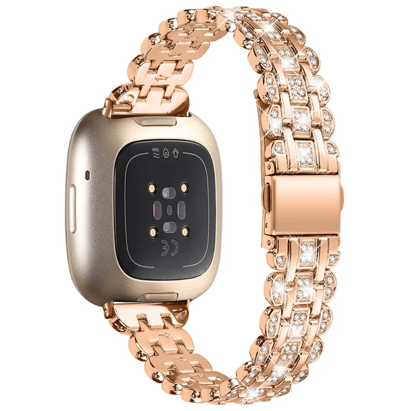 Sehr cool Fitbit Versa 3 Metall und Strass armband