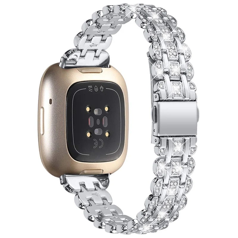 Sehr cool Fitbit Versa 3 Metall und Strass armband