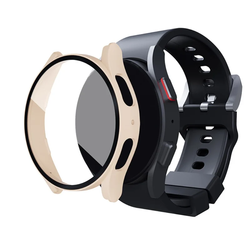 Mega Gut Samsung Galaxy Watch 5 (40mm) / Samsung Galaxy Watch 4 (40mm) Universell Hülle mit Displayschutz in Plastik und Gehärtetes Glas