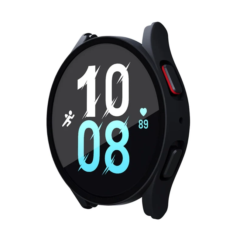 Mega Gut Samsung Galaxy Watch 5 (40mm) / Samsung Galaxy Watch 4 (40mm) Universell Hülle mit Displayschutz in Plastik und Gehärtetes Glas