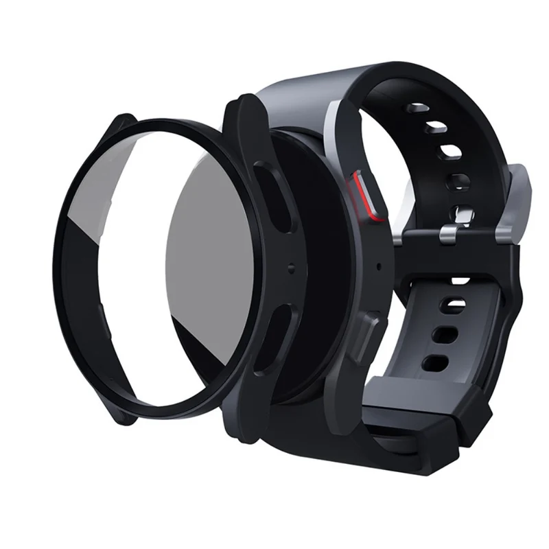 Mega Gut Samsung Galaxy Watch 5 (40mm) / Samsung Galaxy Watch 4 (40mm) Universell Hülle mit Displayschutz in Plastik und Gehärtetes Glas