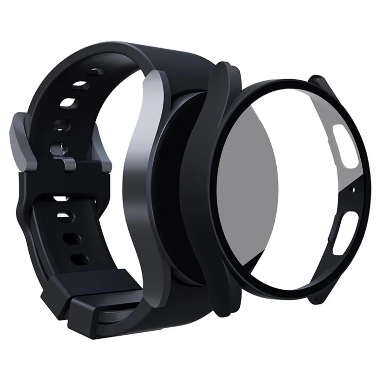 Mega Gut Samsung Galaxy Watch 5 (40mm) / Samsung Galaxy Watch 4 (40mm) Universell Hülle mit Displayschutz in Plastik und Gehärtetes Glas