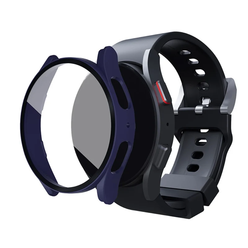 Mega Gut Samsung Galaxy Watch 5 (40mm) / Samsung Galaxy Watch 4 (40mm) Universell Hülle mit Displayschutz in Plastik und Gehärtetes Glas