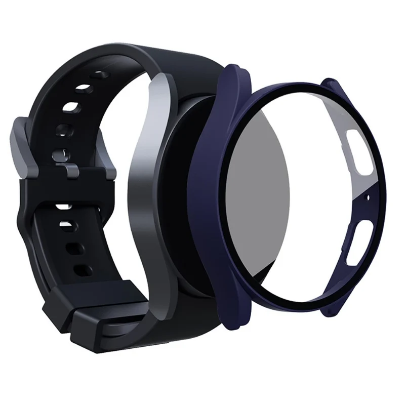Mega Gut Samsung Galaxy Watch 5 (40mm) / Samsung Galaxy Watch 4 (40mm) Universell Hülle mit Displayschutz in Plastik und Gehärtetes Glas