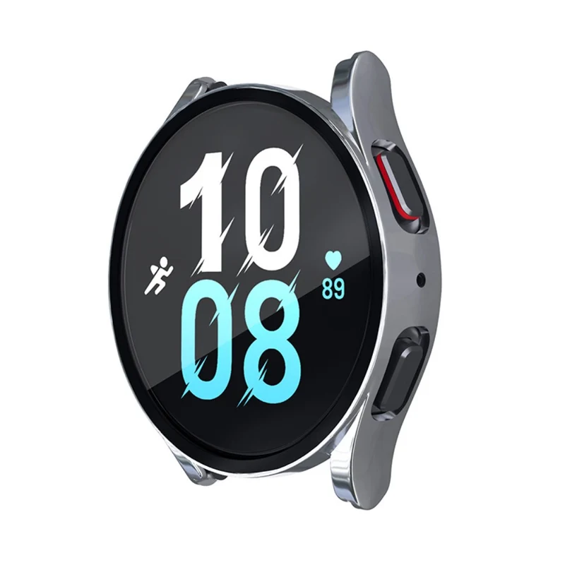 Mega Gut Samsung Galaxy Watch 5 (40mm) / Samsung Galaxy Watch 4 (40mm) Universell Hülle mit Displayschutz in Plastik und Gehärtetes Glas