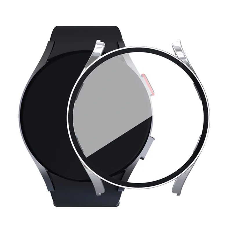 Mega Gut Samsung Galaxy Watch 5 (40mm) / Samsung Galaxy Watch 4 (40mm) Universell Hülle mit Displayschutz in Plastik und Gehärtetes Glas
