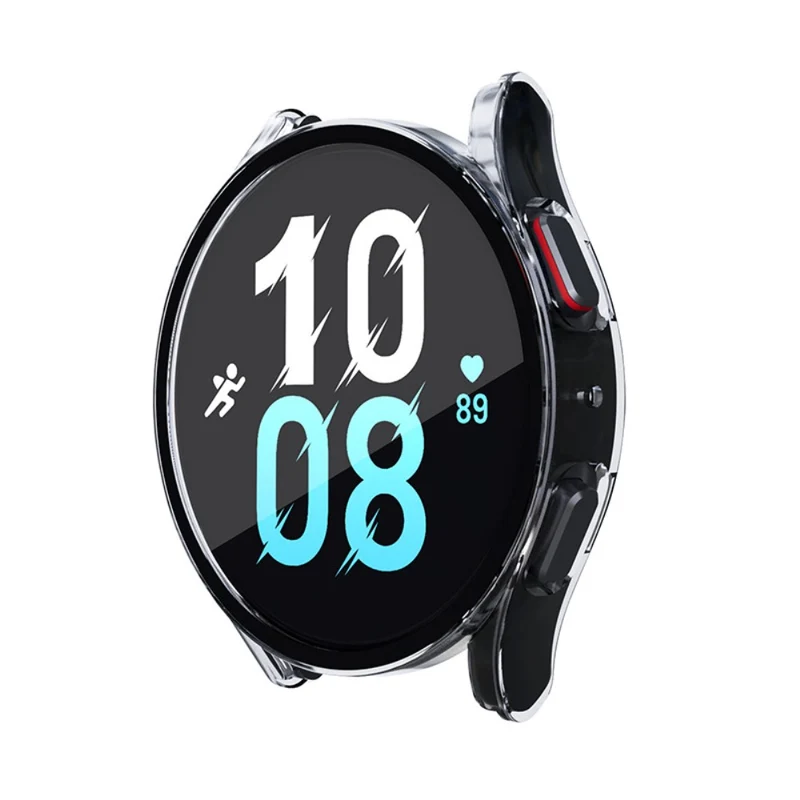 Super Gut Samsung Galaxy Watch 5 (44mm) / Samsung Galaxy Watch 4 (44mm) Universell Hülle mit Displayschutz in Plastik und Gehärtetes Glas