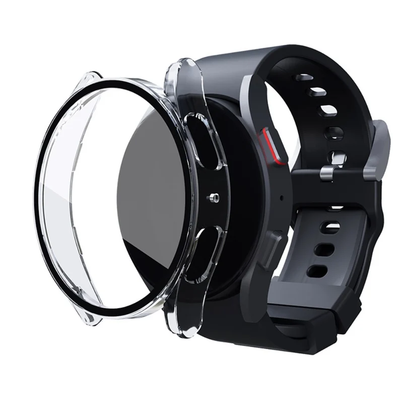 Super Gut Samsung Galaxy Watch 5 (44mm) / Samsung Galaxy Watch 4 (44mm) Universell Hülle mit Displayschutz in Plastik und Gehärtetes Glas