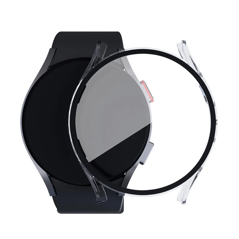 Super Gut Samsung Galaxy Watch 5 (44mm) / Samsung Galaxy Watch 4 (44mm) Universell Hülle mit Displayschutz in Plastik und Gehärtetes Glas