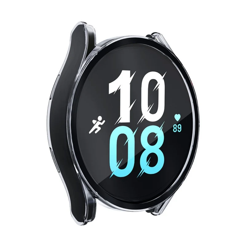 Super Gut Samsung Galaxy Watch 5 (44mm) / Samsung Galaxy Watch 4 (44mm) Universell Hülle mit Displayschutz in Plastik und Gehärtetes Glas
