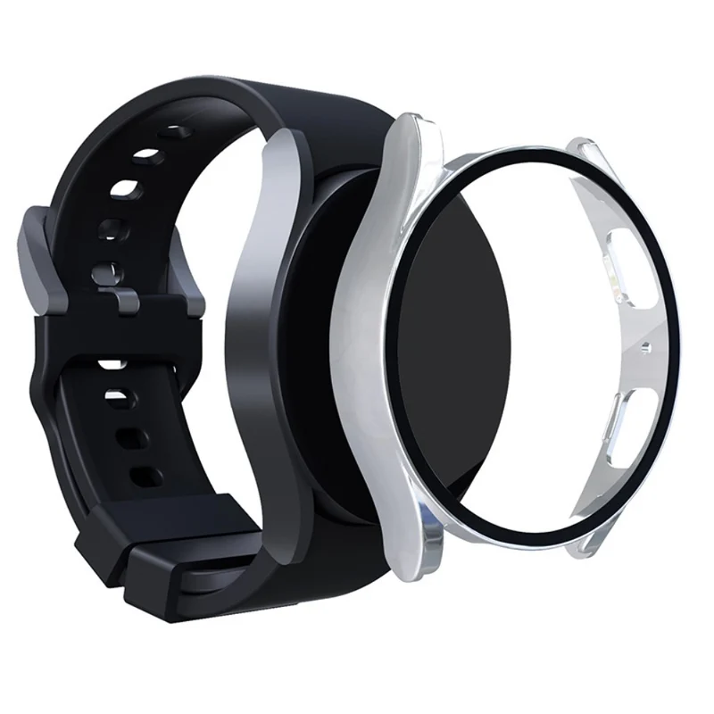 Super Gut Samsung Galaxy Watch 5 (44mm) / Samsung Galaxy Watch 4 (44mm) Universell Hülle mit Displayschutz in Plastik und Gehärtetes Glas