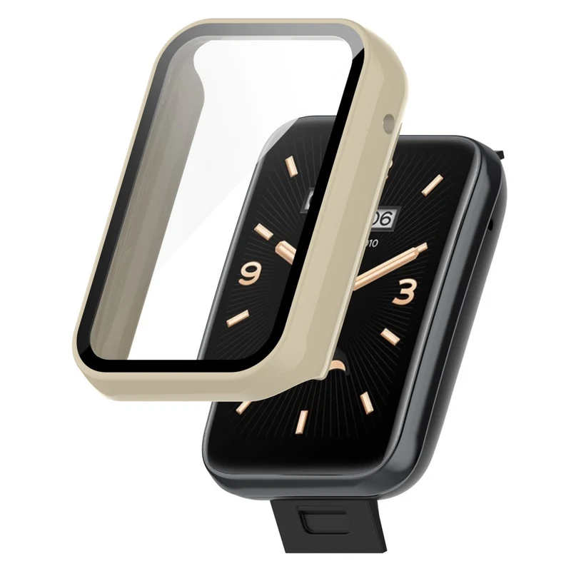 Auffallend Gut Xiaomi Mi Band 7 Pro Hülle mit Displayschutz in Plastik und Gehärtetes Glas