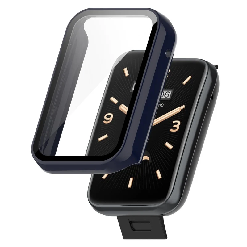 Auffallend Gut Xiaomi Mi Band 7 Pro Hülle mit Displayschutz in Plastik und Gehärtetes Glas