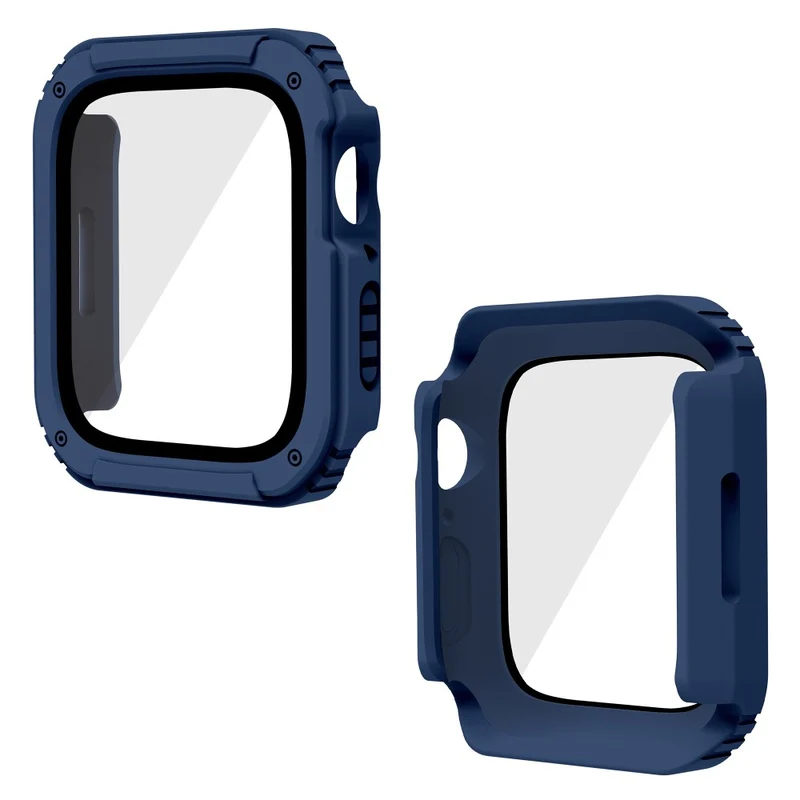 Mega Modisch Apple Watch Series 8 (41mm) / Apple Watch Series 7 41mm Universell Hülle mit Displayschutz in Plastik und Gehärtetes Glas