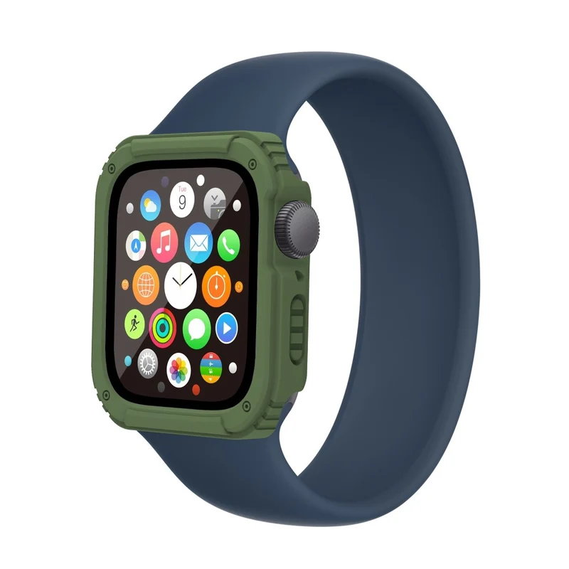 Mega Modisch Apple Watch Series 8 (41mm) / Apple Watch Series 7 41mm Universell Hülle mit Displayschutz in Plastik und Gehärtetes Glas