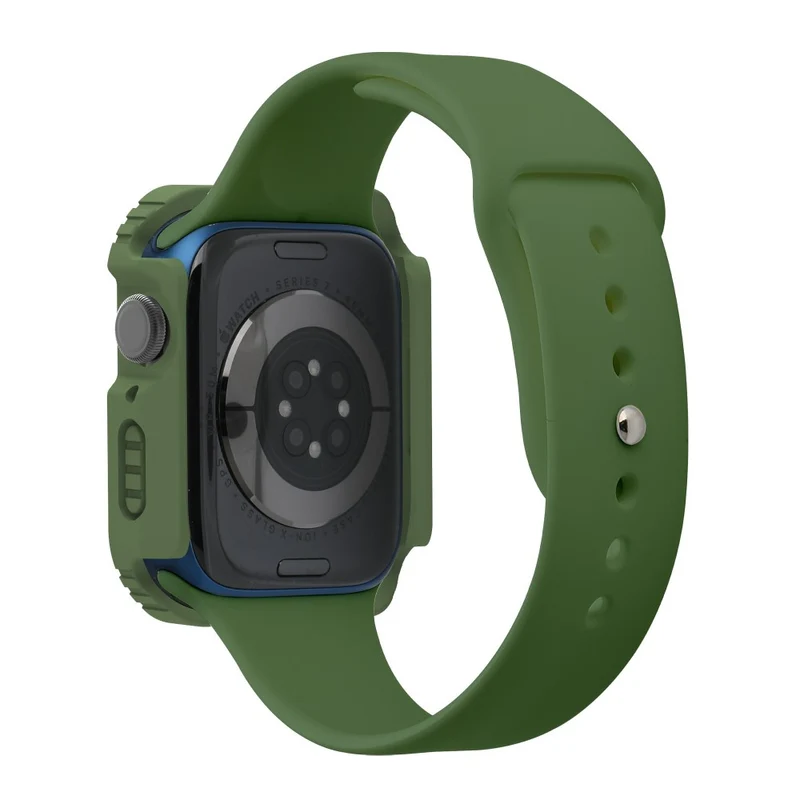 Mega Modisch Apple Watch Series 8 (41mm) / Apple Watch Series 7 41mm Universell Hülle mit Displayschutz in Plastik und Gehärtetes Glas