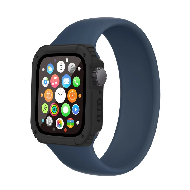 Auffallend Nett Apple Watch Series 8 (45mm) / Apple Watch Series 7 45mm Universell Hülle mit Displayschutz in Plastik und Gehärtetes Glas