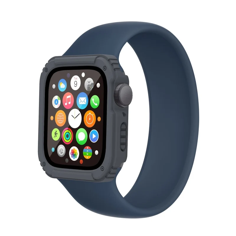 Auffallend Nett Apple Watch Series 8 (45mm) / Apple Watch Series 7 45mm Universell Hülle mit Displayschutz in Plastik und Gehärtetes Glas