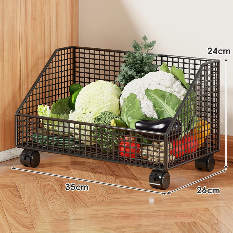 Rollwagen aus Mesh mit Holzgriffen
