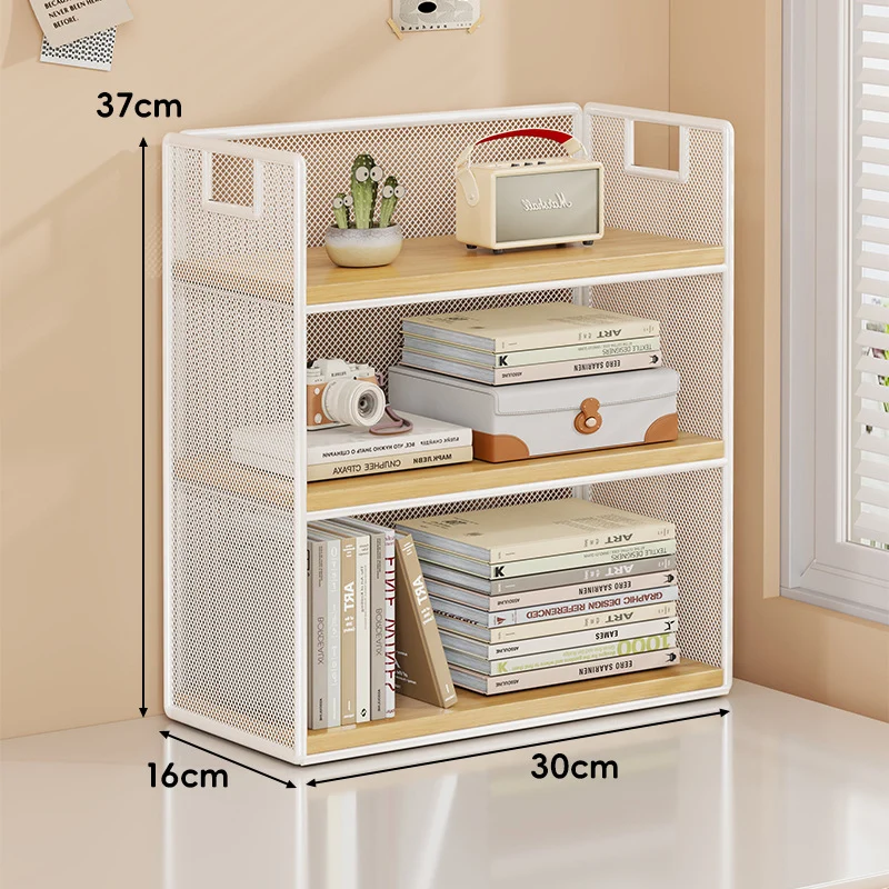 Perforiertes Metall Zwei-Ebenen Schreibtisch-Organizer-Regal mit integrierten Tragegriffen