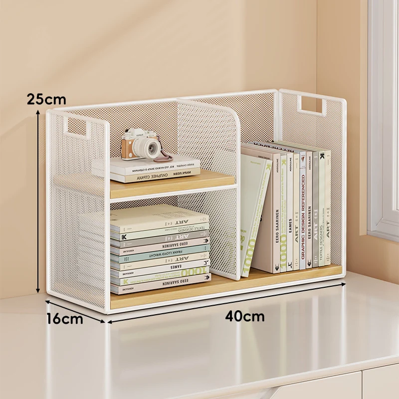 Perforiertes Metall Zwei-Ebenen Schreibtisch-Organizer-Regal mit integrierten Tragegriffen