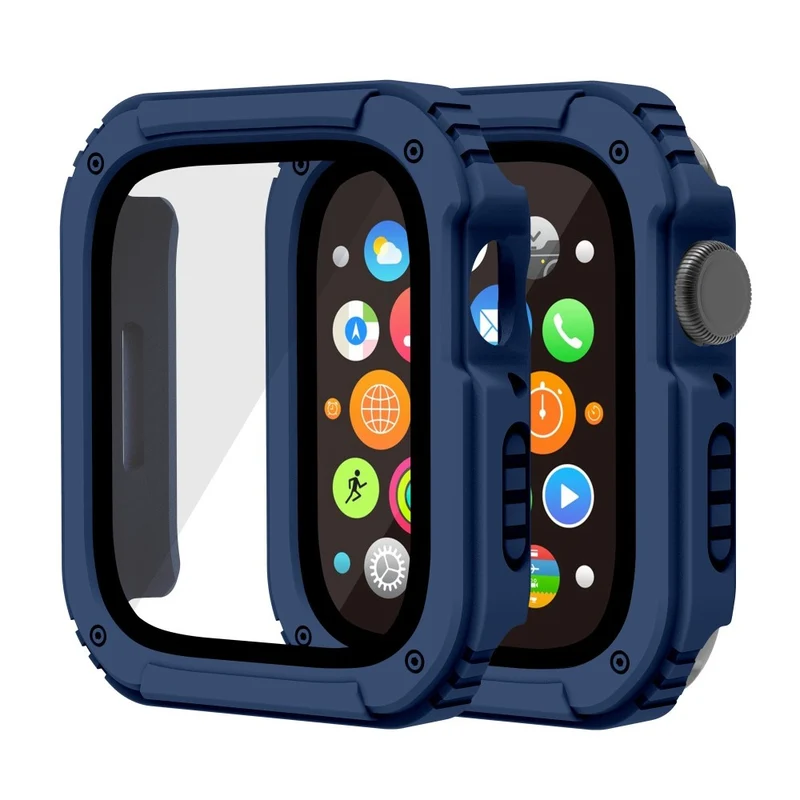 Schön Apple Smartwatch Universell Hülle mit Displayschutz in Plastik und Gehärtetes Glas