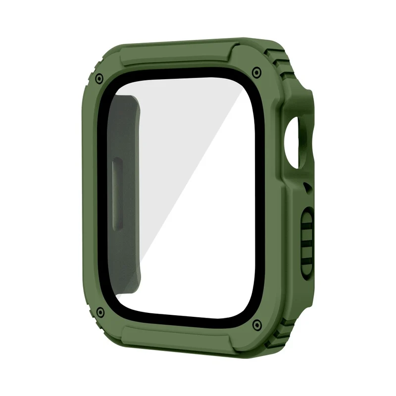 Schön Apple Smartwatch Universell Hülle mit Displayschutz in Plastik und Gehärtetes Glas
