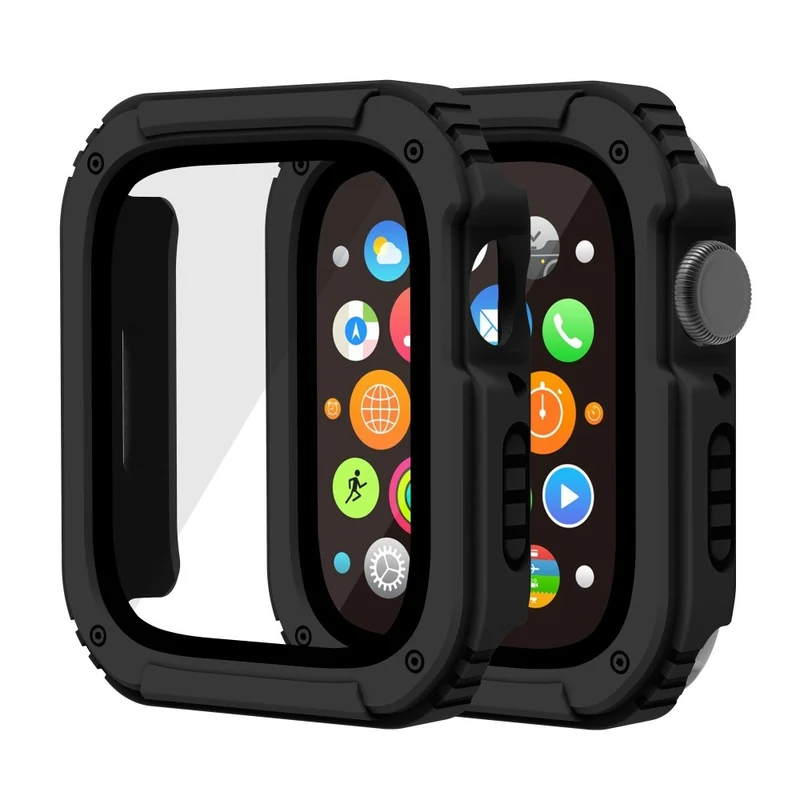 Mega Stylisch Apple Smartwatch Universell Hülle mit Displayschutz in Plastik und Gehärtetes Glas