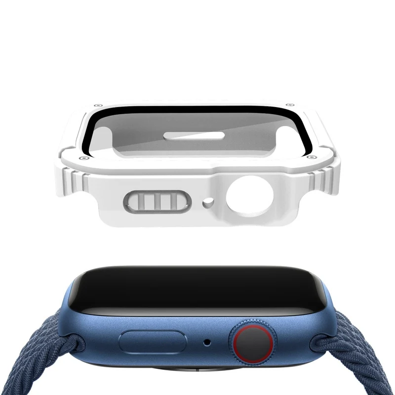 Mega Stylisch Apple Smartwatch Universell Hülle mit Displayschutz in Plastik und Gehärtetes Glas