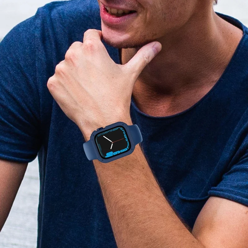 Mega Stylisch Apple Smartwatch Universell Hülle mit Displayschutz in Plastik und Gehärtetes Glas