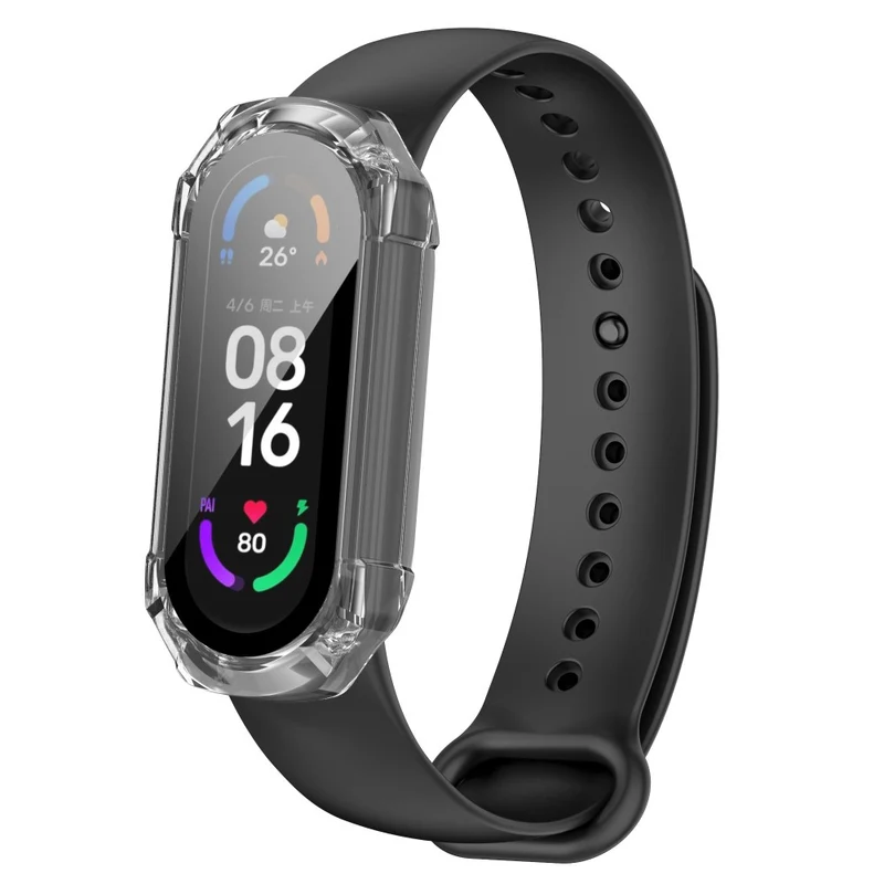 Schützend Xiaomi Mi Band 7 Hülle mit Displayschutz in Plastik und Gehärtetes Glas