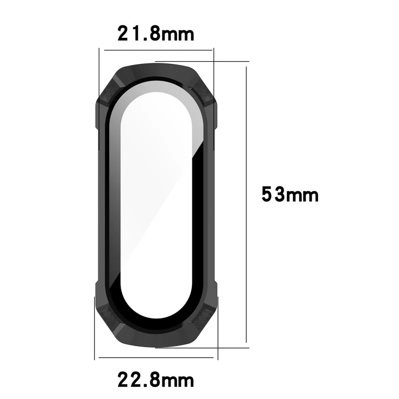 Schützend Xiaomi Mi Band 7 Hülle mit Displayschutz in Plastik und Gehärtetes Glas