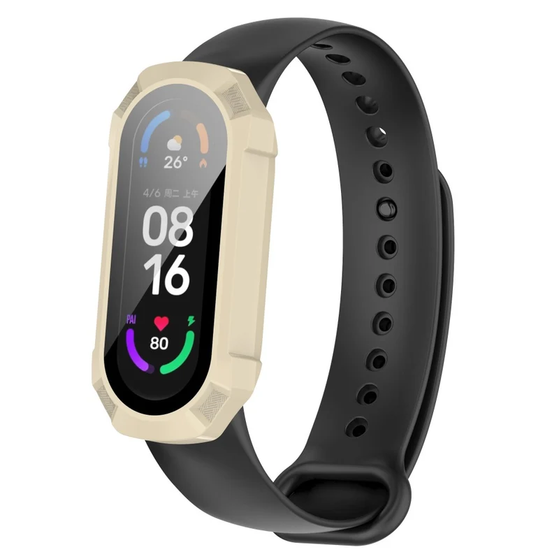 Schützend Xiaomi Mi Band 7 Hülle mit Displayschutz in Plastik und Gehärtetes Glas