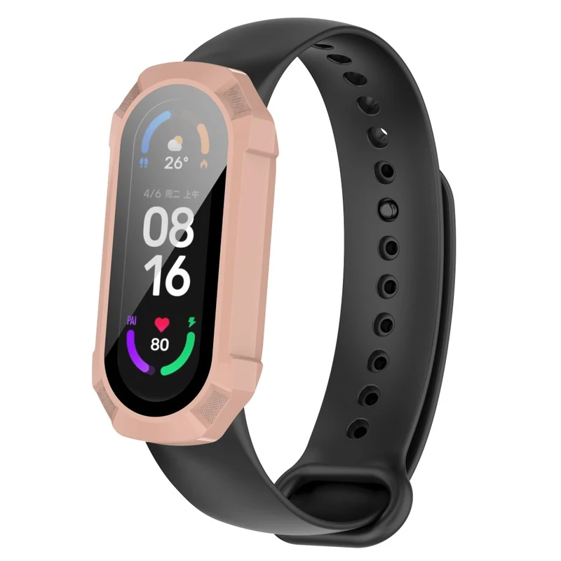 Schützend Xiaomi Mi Band 7 Hülle mit Displayschutz in Plastik und Gehärtetes Glas