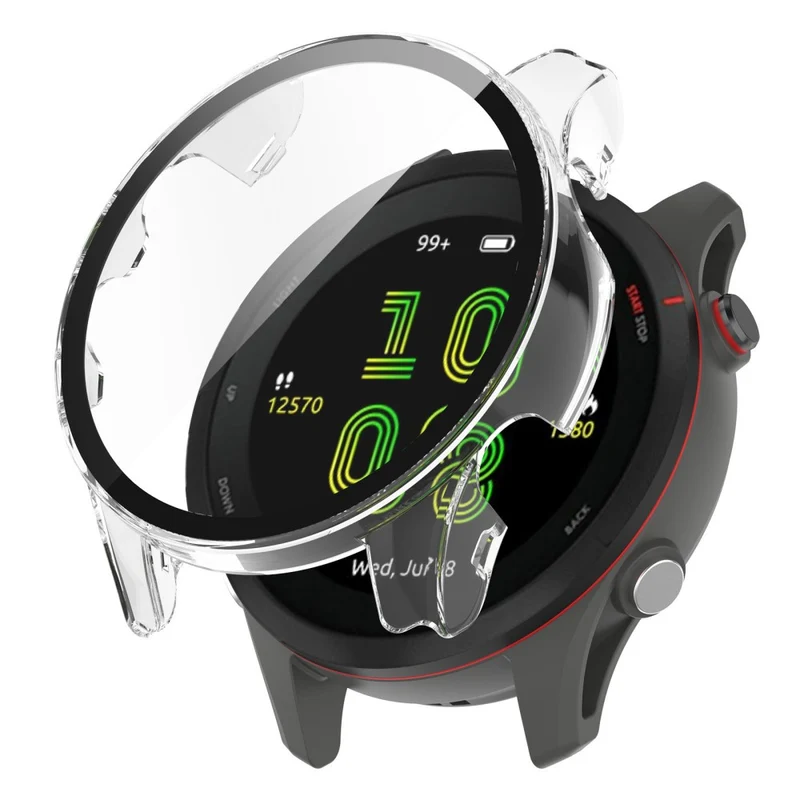 Mega Stylisch Garmin Forerunner 255S Hülle mit Displayschutz in Plastik und Gehärtetes Glas