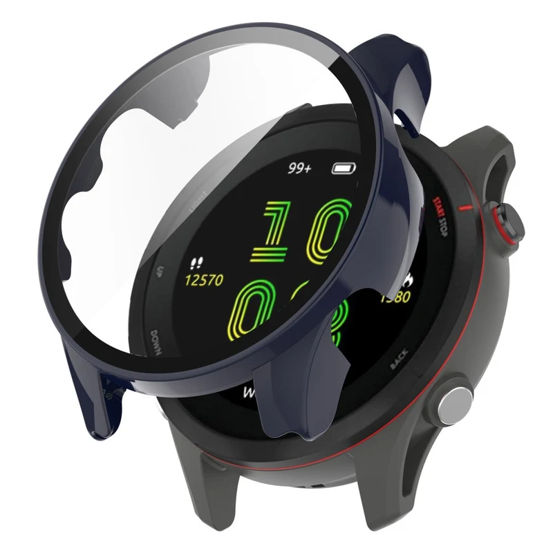 Mega Stylisch Garmin Forerunner 255S Hülle mit Displayschutz in Plastik und Gehärtetes Glas