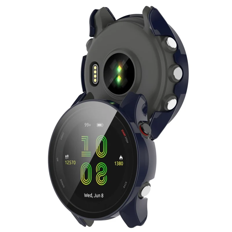 Mega Stylisch Garmin Forerunner 255S Hülle mit Displayschutz in Plastik und Gehärtetes Glas