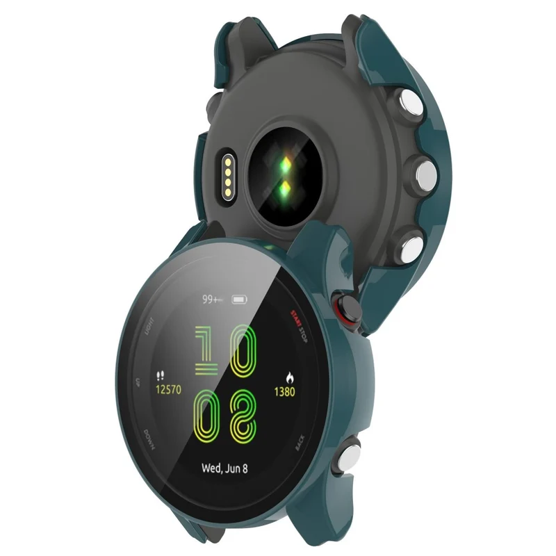 Mega Stylisch Garmin Forerunner 255S Hülle mit Displayschutz in Plastik und Gehärtetes Glas